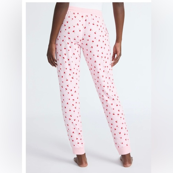 Women’s Joyspun Pink & Cherry Print Hacci Knit Sleep Joggers. Size 3X - Picture 3 of 4